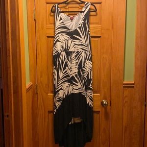 Merona Black & Cream Palm Leaf Tank Maxi Dress, Size XXL
